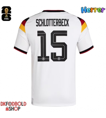 Tyskland Nico Schlotterbeck #15 Hjemmebanetrøje VM 2026 Kort ærmer